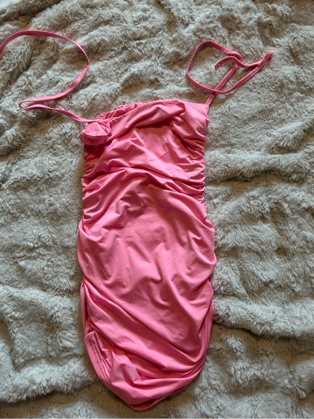 Women's Pink Ruched Slip Dress - Brand Unspecified